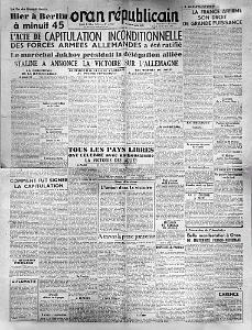 ECHO D ORAN REPUBLICAIN 10 MAI 1945